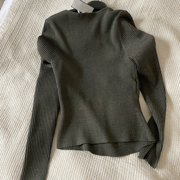 Jonathan Simkhai Alexia Marled Rib Long Sleeve Shirt NWT - Picture 6 of 6